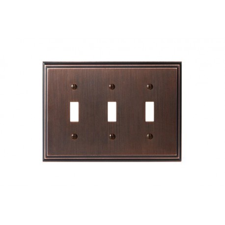 Amerock BP36516 BP36516ORB Mulholland 3 Toggle Wall Plate, Oil-Rubbed Bronze Mulholland