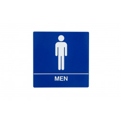 Trimco 507 ADA Restroom Sign - Men - Braille White on Blue ONLY - 8" x 8" 1/32" Raised Letters & Pictogram