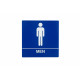 Trimco 507 ADA Restroom Sign - Men - Braille White on Blue ONLY - 8" x 8" 1/32" Raised Letters & Pictogram