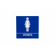 Trimco 508 ADA Restroom Sign-Women-Braille White on Blue ONLY - 8" x 8" 1/32" Raised Letters & Pictogram