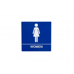 Trimco 508 ADA Restroom Sign-Women-Braille White on Blue ONLY - 8" x 8" 1/32" Raised Letters & Pictogram