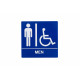 Trimco 527 ADA Restroom Sign-Men/HC-Braille White on Blue ONLY - 8" x 8" 1/32" Raised Letters & Pictogram