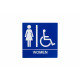 Trimco 528 ADA Restroom Sign-Women/HC- Braille White on Blue ONLY- 8" x 8" 1/32" Raised Letters & Pictogram