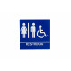 Trimco 529 ADA Restroom Sign-Unisex/HC-Braille White on Blue ONLY - 8" x 8" 1/32" Raised Letters & Pictogram