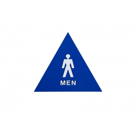 Trimco 753 Title 24 Restroom Sign - Men 12" Triangle White on Blue Only