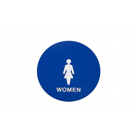 Trimco 754 Title 24 Restroom Sign - Women 12" dia. Circle White on Blue Only