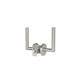 Trimco 1074-1 Barn Door Latchset - Tubular - 2-3/8" BS Privacy with Push Button (Positive Latching) Rose Trim