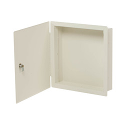 Deltrex FMC1 14-3/8" x 14-3/8" x 3-1/2" Yoke-White Steel Flush-Mount Cabinet