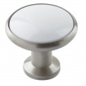 Amerock BP951 Knob Allison Hardware Allison, White/Satin Nickel