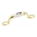 Amerock 245WPB Everyday Heritage Cabinet Pull, 3" CTC, White/Polished Brass