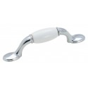 Amerock 263WCH Everyday Heritage Cabinet Pull, 3" CTC, White/Polished Chrome