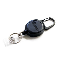 Key-Bak 0KB1-0A21 Sidekick Retractable Key Chain & Badge Reel with Carabiner, Key Ring and Twist-Free Clear I.D. Badge Holder