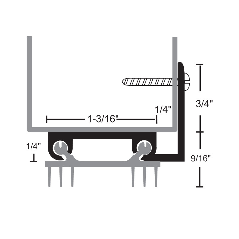 NGP 13T Aluminum Thermoplastic Door Shoe