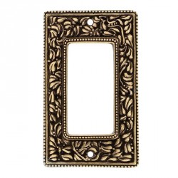 Polished Gold Vicenza Designs WP7014 San Michele Wall Plate with Single Toggle and Dimmer Opening 