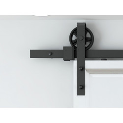 AHI 505 Burn Door System w/ 78" Standard Track, Hardened steel Material, Stain Black Finish