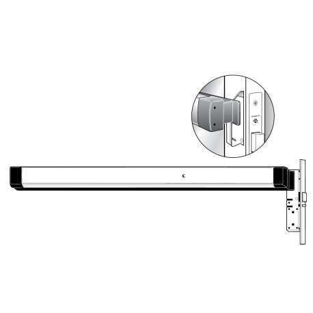 Adams Rite 84000AM2-480A30B-US32DMEC Series (Life-Safety) Narrow Stile Mortise Exit Device