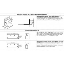 Yale 293L Flush Rabbeted Transom Angle Bracket For 2700 Series Architectural Door Closer