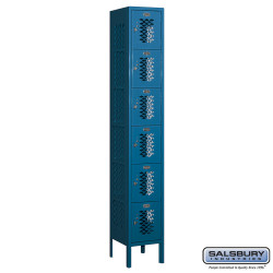 Salsbury 7616 12" Wide Six Tier Box Style Vented Metal Locker - 1 Wide - 6 Feet High