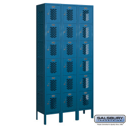 Salsbury 7636 12" Wide Six Tier Box Style Vented Metal Locker - 3 Wide - 6 Feet High