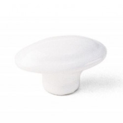 Laurey 03501 1-3/8" Oval White Porcelain Cabinet Knob