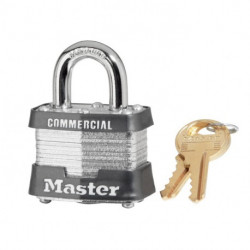 Master Lock 3, 330-231, 3KA, No. 3 Laminated Steel Padlock 1-9/16" (40mm), Shackle - Hardened Steel, 2" (51mm)
