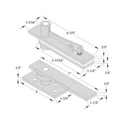 ABH Hardware 0370 Center Hung Pivot Set (Non-Handed)