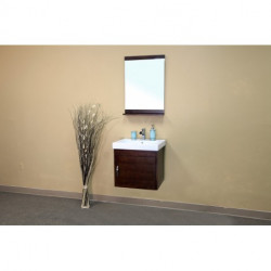 Bellaterra 203136 In Single Wall Mount Style Sink Vanity-Wood- Walnut - 19.5x23.6"