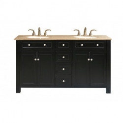 Bellaterra 603210 62 In Double Sink Vanity Wood - 62x22x36"