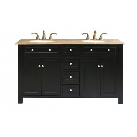 Bellaterra 603210 62 In Double Sink Vanity Wood - 62x22x36"