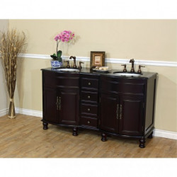 Bellaterra 603316 62 In Double Sink Vanity-Dark Mahogany - 62x22x36"