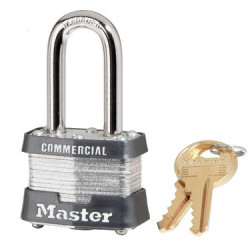 Master Lock 3 Laminated Steel Padlock (40mm), With Colored Bumper
