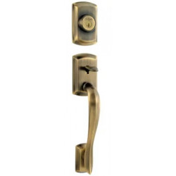 Kwikset 800AVH Avalon Handleset w/ Interior Pack Trim, Antique Brass