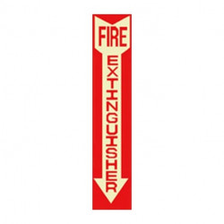 American Permalight 600063 FIRE EXTINGUISHER Photoluminescent Sign, Red Background