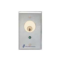 Alarm Controls MCK Single Gang, Stainless Steel Wall Plate 4A, Double Pole Alternate Action Switch, Green LED