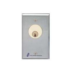 Alarm Controls MCK Single Gang, Stainless Steel Wall Plate, 4A, Double Pole Momentary Action Key Switch Station