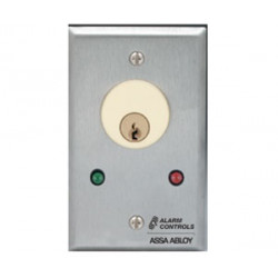 Alarm Controls MCK Single Gang, Stainless Steel Wall Plate w/ Adjustable Pneumatic Time Delay 2-60sec, Red & Green LEDs
