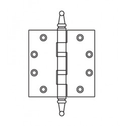 Mckinney TA2314ST Non-Ferrous Standard Weight 5 Knuckle Steeple Tip, 4-1/2" x 4-1/2", Polished Brass