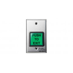 Alarm Controls TS-2SP 2” Square Green Illuminated Push Button, “PRESIONE PARA SALIR”