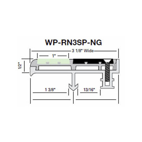 Wooster WP-RN3SG-NG-NO Niteglow (Glow in the Dark) Two Stage Section 3 1/8" Wide 1/2" Thick (No Wood Insert)