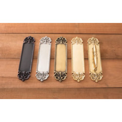 Brass Accents A04-P324 Fleur De Lis Push & Pull Plate - 3" x 12-3/4"