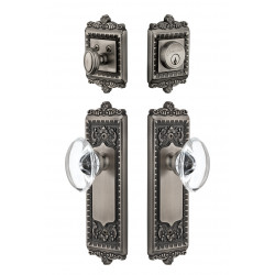 Grandeur Windsor Plate w/ Provence Crystal Knob & Matching Deadbolt