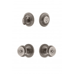 Grandeur Circulaire Rosette w/ Bouton Knob & Matching Deadbolt