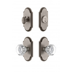 Grandeur Arc Plate w/ Chambord Crystal Knob & Matching Deadbolt