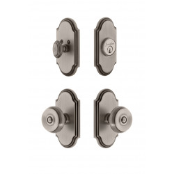 Grandeur Arc Plate w/ Bouton Knob & Matching Deadbolt