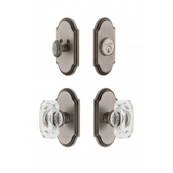 Grandeur Arc Plate w/ Baguette Crystal Knob & Matching Deadbolt