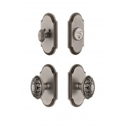 Grandeur Arc Plate w/ Grande Victorian Knob & Matching Deadbolt