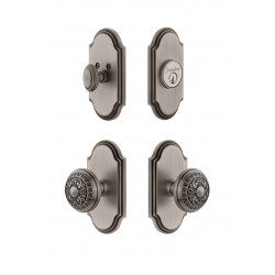 Grandeur Arc Plate w/ Windsor Knob & Matching Deadbolt