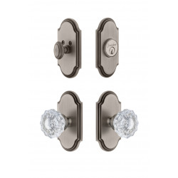 Grandeur Arc Plate w/ Versailles Crystal Knob & Matching Deadbolt