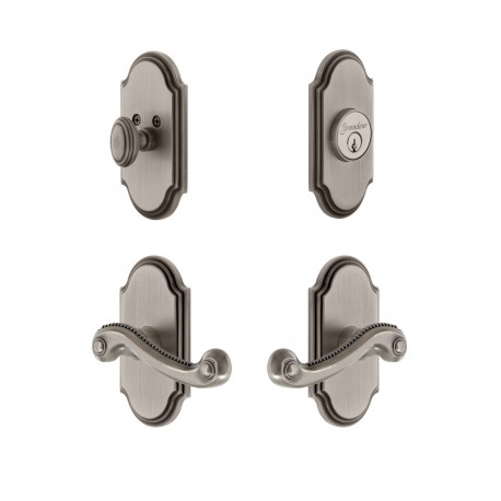 Grandeur Arc Plate w/ Newport Lever & Matching Deadbolt