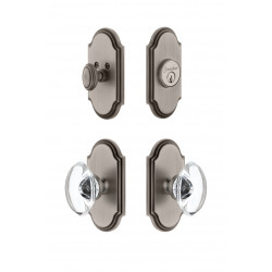 Grandeur Arc Plate w/ Provence Crystal Knob & Matching Deadbolt